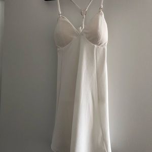 European designer white mini dress